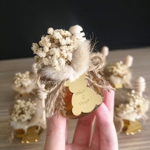 Honey jar, wedding favor, luxury wedding gift, honey jar gift, personalized gift, miel, miel personnalisé, honig gastgeschenke, party, miel