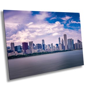 Chicago Skyline Color Pastel Photograph on Canvas, Metal, Acrylic and Premium Paper. Original work by local artist.