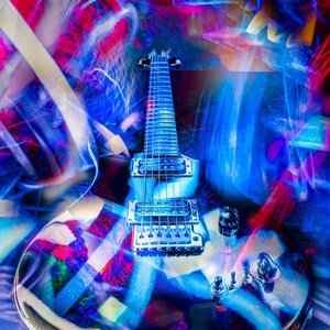 Santana PRS Guitar Photograph on Canvas, Metal, Acrylic. Guitar Art Photography, Abstract Art