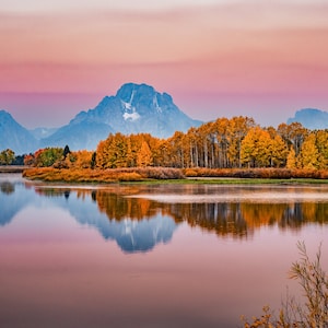 Oxbow Bend Fine Art Photography, Grand Teton National Park Photo, Landscape Sunrise Mount Moran, Wyoming Canvas Print, US Nature Lovers Gift