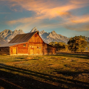 Grand Teton National Park Molten Barn on Mormon Row - Photography, Fall, Nature, Landscapes, Acrylic and Metal Prints, Canvas Printsm Paper
