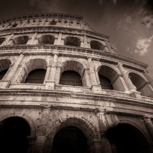 Rome Print of the Colosseum in Rome Italy. Available in Canvas, Metal, Acrylic.