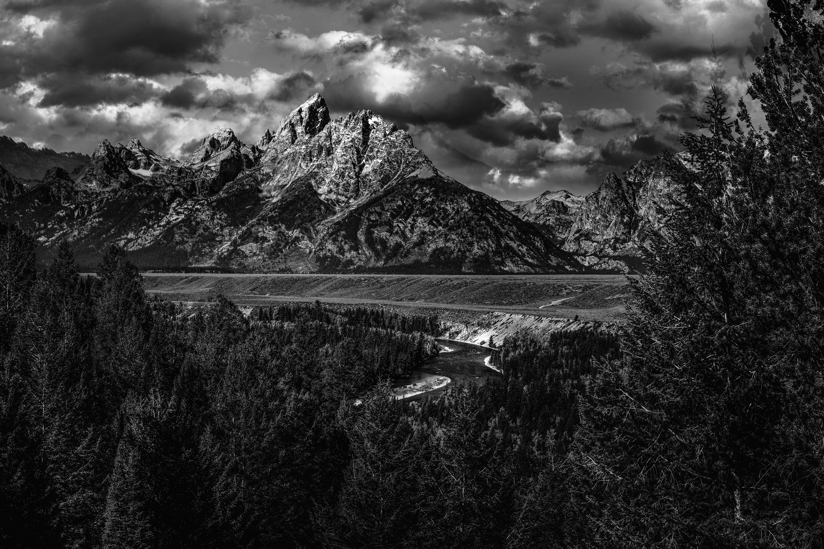 Snake River at Grand Teton National Park Photograph, Wyoming, Black and ...