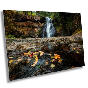 Oregon Waterfall, Silver Falls State Park. Upper North Fall. Home Decor, Office Decor, Nature Photography, Landscape Photograph.
