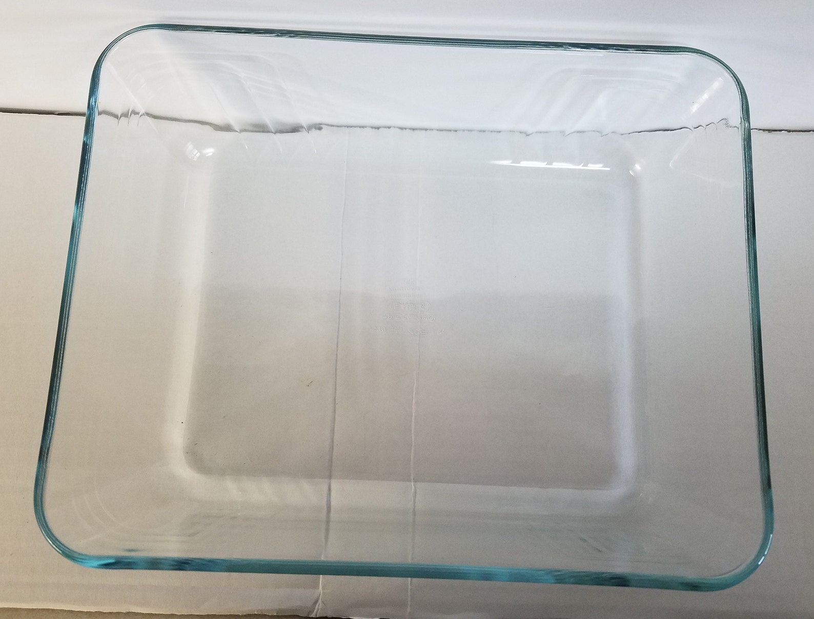 Vintage Pyrex Glass Casserole Dish Clear Blue Tint France Etsy