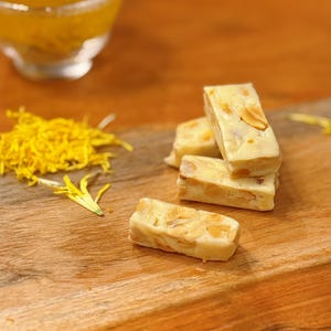 Handmade Classic Peanut Nougat Gift Set with Chrysanthemum Tea | Soft Chewy Milk Candy | Roasted Peanuts | Asian Gourmet Gift Box