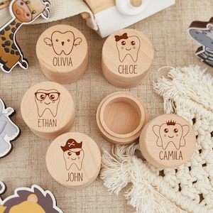 Caja de madera con nombre personalizado para el Hada de los Dientes, caja de madera grabada, caja personalizada con tapa, recuerdo para dientes de leche, soporte para dientes perdidos, regalo para recién nacidos.