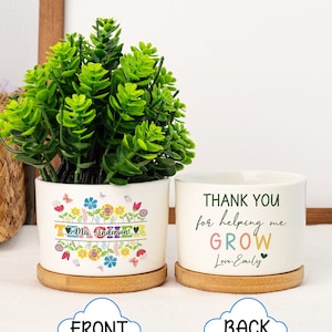 Personalized Ceramic Flower Pot for Teachers,Thank You Teacher Gifts,Teacher Appreciation Gift,Custom Plant Pot,End Of Year Gift for Teacher