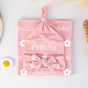 Gepersonaliseerde inbakerdoek pasgeboren, naam inbakerdoek, inbakerdoek cadeau, baby inbakerdoek, kinderdeken, aangepast cadeau, cadeau pasgeborene, kerstcadeau voor baby