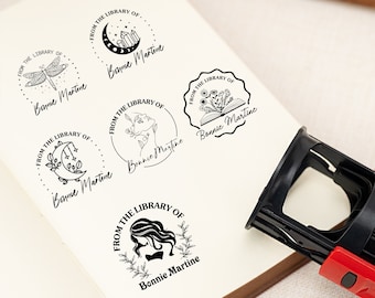 Custom Book Stamp,Personalized Bookplate,Library Stamp for Book Lovers,From the Library of Stamp,Ideal Book Lover Gift,Mother's day Gift