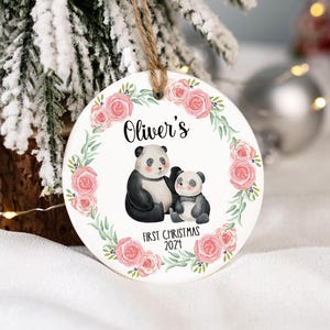 Personalised First Chirstmas Bauble, Unique Baby First Christmas Gift, Xmas Gift for Baby, Animal Ceramic Bauble for Baby,Christmas Keepsake