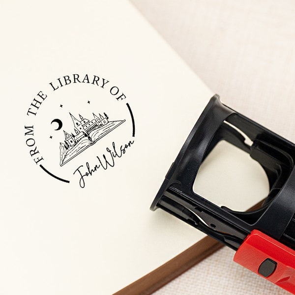 Personalisierter Buchstempel, individueller selbstfärbender Stempel, aus der Stempelbibliothek, Buchstempel der Bibliothek, Geschenke für Buchliebhaber, Geschenke für Leser, Geschenke für Lehrer