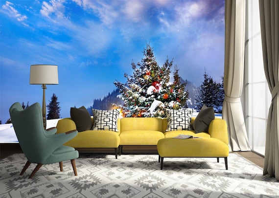 Details about   3D Xmas Tree Snow N081 Christmas Wallpaper Wall Mural Removable Self-adhesive Am 
