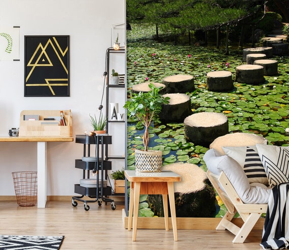 3D Pond Round Stone Road L7276 Removable Wallpaper Self - Etsy 3D Pond Round Stone Road L7276 Removable Wallpaper Self - Etsy