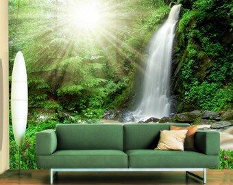 3D Sunshine Forest River FFA1512 Removable Wallpaper Self Adhesive ...