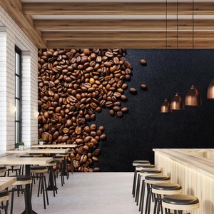 3D Gute Kaffeebohnen L11835 kommerzielle abnehmbare Tapete selbstklebend Tapete Peel & Stick Tapete Tapete Wandbild AJSTOREArt