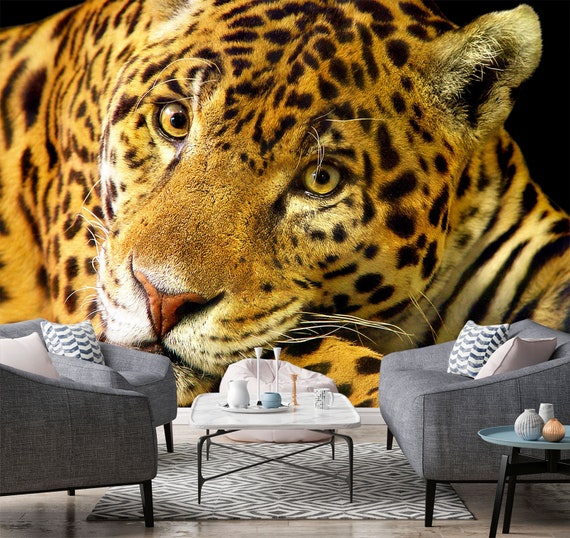 『 Yellow Leopard fam 』by Zuberi 30*40cm 3D Cute Leopard Animal L241 Removable Wallpaper Self Adhesive