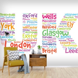 3D Colored Words L052 Removable Wallpaper Self Adhesive Wallpaper Extra Large Peel & Stick Wallpaper Wallpaper Mural AJSTOREArt