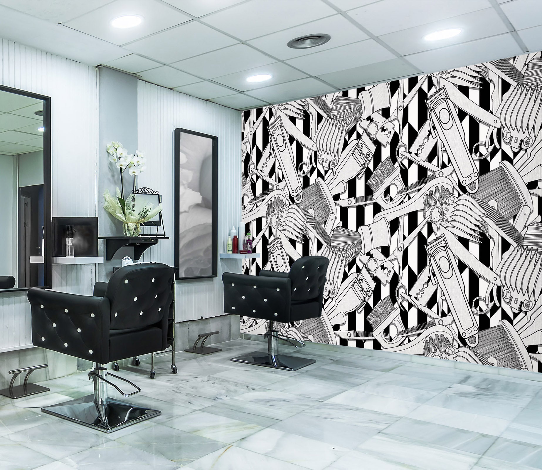3D Black White Art L15421 Hair Cut Salon Barber Shop - Etsy 3D Black White Art L15421 Hair Cut Salon Barber Shop - Etsy
