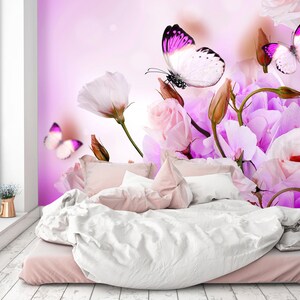 3D Dreamy Butterflies Animal L205 Removable Wallpaper Self Adhesive Wallpaper Extra Large Peel & Stick Wallpaper Wallpaper Mural AJSTOREArt