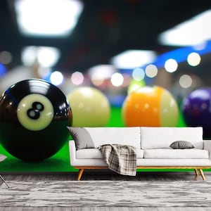 3D Biliardo Lounge L3097 Carta da parati commerciale rimovibile Carta da parati autoadesiva Peel & Stick Wallpaper Wallpaper Mural AJSTOREArt