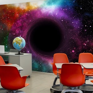 3D Universe Black Hole L1371 Carta da parati commerciale rimovibile Carta da parati autoadesiva Peel & Stick Wallpaper Wallpaper Mural aJSTOREArt