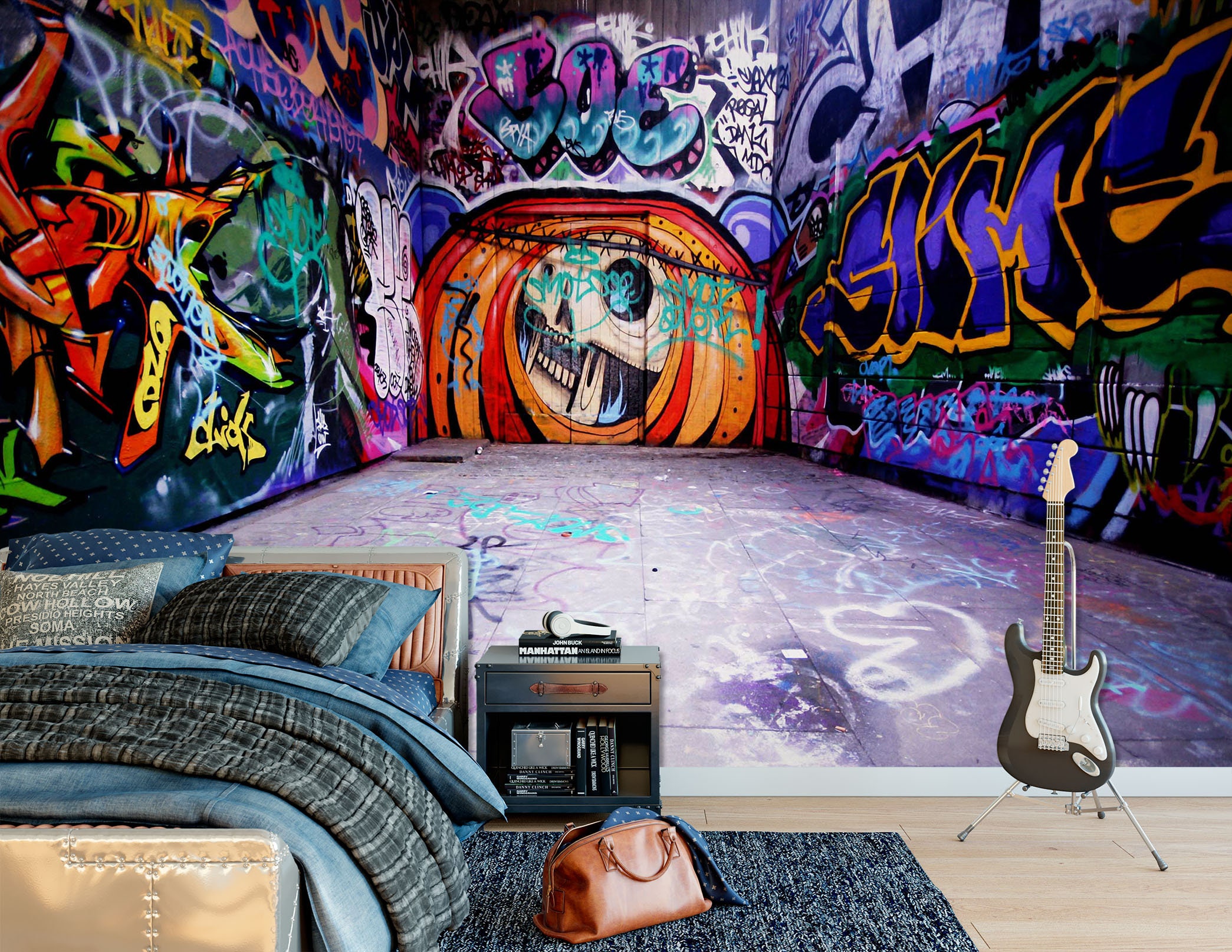 3D Creative Graffiti Bedroom L2787 Commercial Removable Wallpaper Self  Adhesive Wallpaper Peel \u0026 Stick Wallpaper Wallpaper Mural Ajstoreart - Etsy, image size:2089x1615