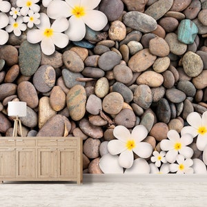 3D Pretty White Flowers L7815 Removable Wallpaper Self Adhesive Wallpaper Extra Large Peel & Stick Wallpaper Wallpaper Mural AJSTOREArt