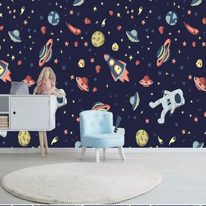3D Leuke Cartoon Rocket L18513 Verwijderbare Wallpaper Zelfklevende Wallpaper Extra Grote Peel &Stick Wallpaper Wallpaper Mural AJSTOREArt