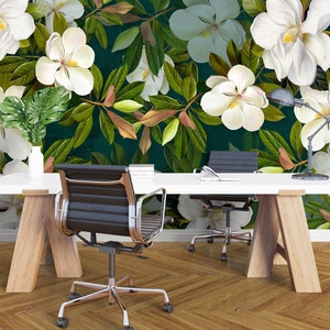 3D White Flower Art L8059 Removable Wallpaper Self Adhesive Wallpaper Extra Large Peel & Stick Wallpaper Wallpaper Mural AJSTOREArt