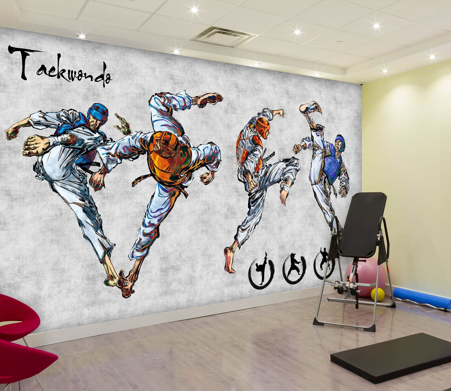 Papier Peint 3D Taekwondo Enfants C934 – Autocollant Mural Commerce Amy
