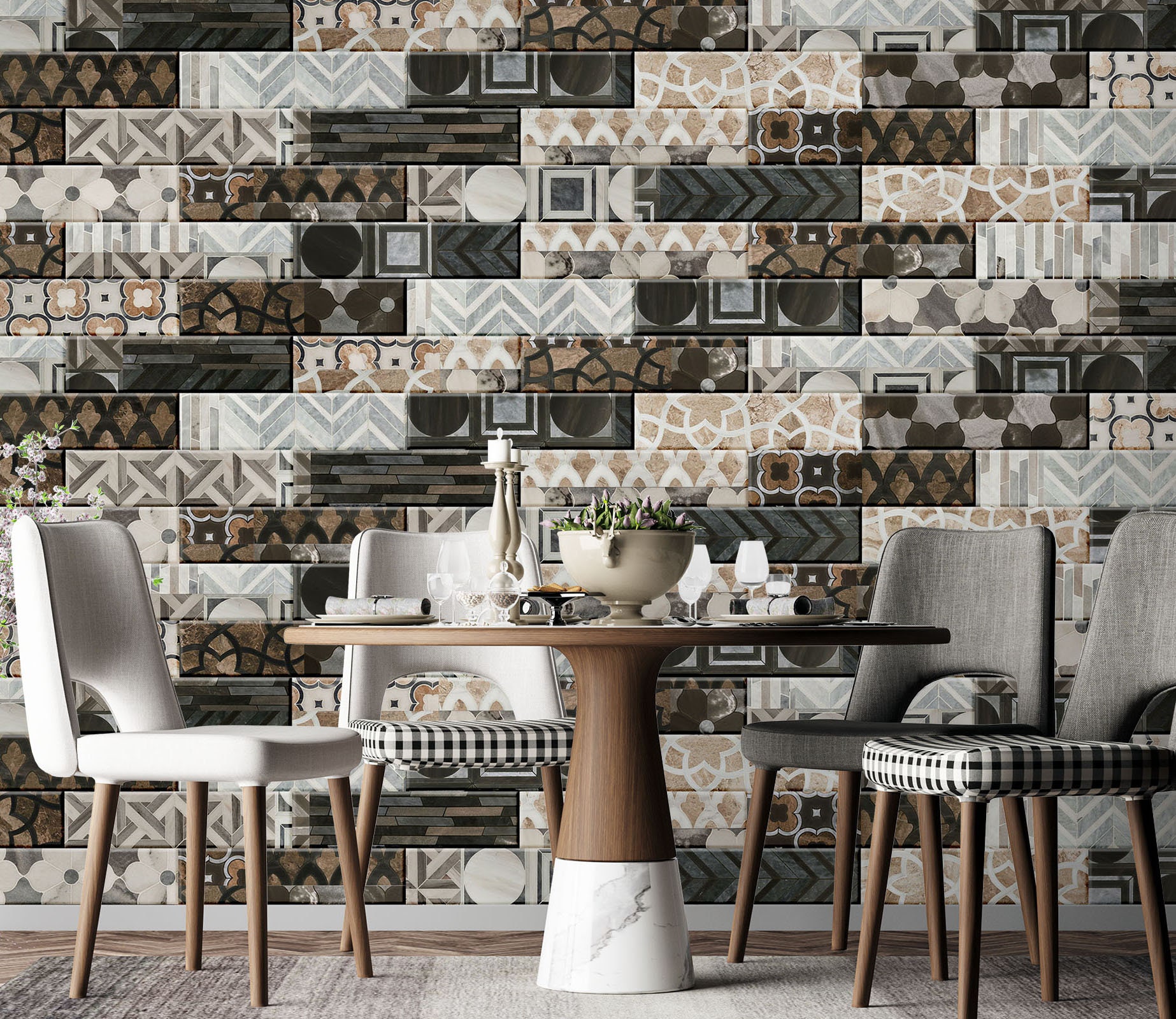 3D Fun Rectangle Pattern L7050 Removable Wallpaper Self Adhesive Wallpaper Extra Large Peel & Stick Wallpaper Wallpaper Mural AJSTOREArt