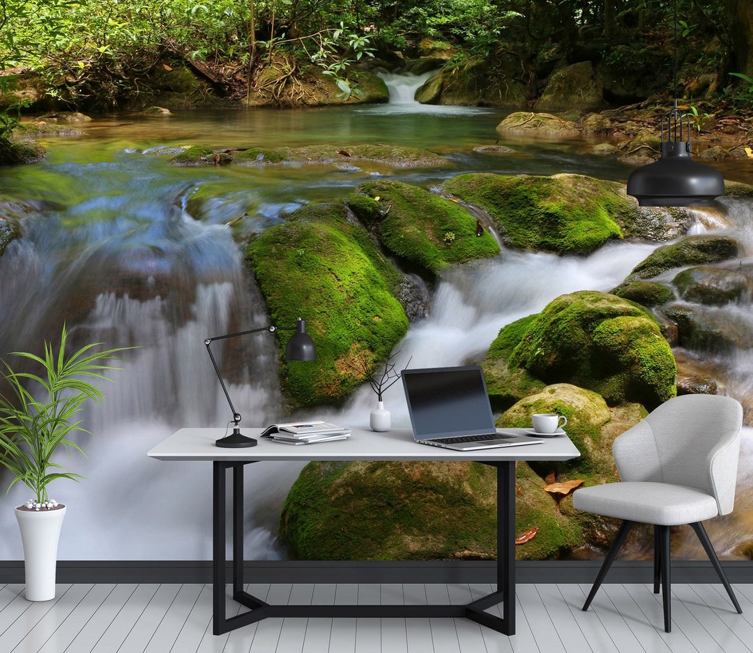 3D Happy Nature Flowing Water L8739 Removable Wallpaper Self Adhesive ...