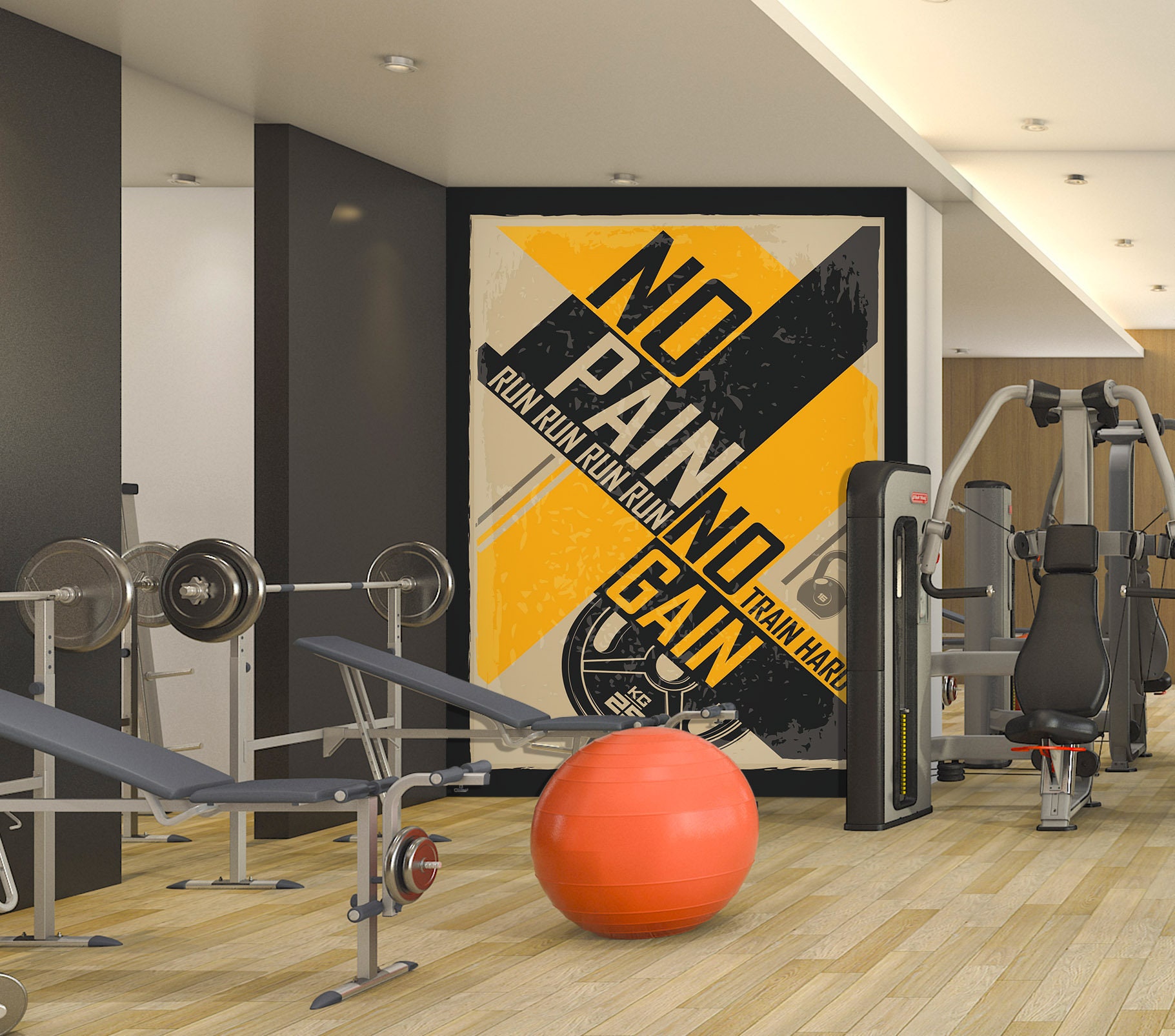 3D No Pain No Gain L10594 Gym Removable Wallpaper Self - Etsy Ireland