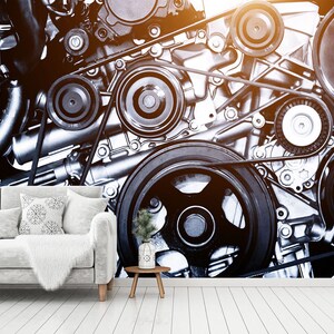 3D Nero Parti meccaniche Trasporto L1089 Carta da parati rimovibile Carta da parati autoadesiva Peel & Stick Wallpaper Wallpaper Mural AJSTOREArt