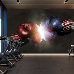 3D Boxkampf L10544 Gym abnehmbare Tapete selbstklebende Tapete extra groß Peel & Stick Tapete Tapete Wandbild AJSTOREArt
