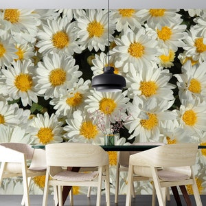 3D Romantic White Flowers L10743 Removable Wallpaper Self Adhesive Wallpaper Extra Large Peel & Stick Wallpaper Wallpaper Mural AJSTOREArt
