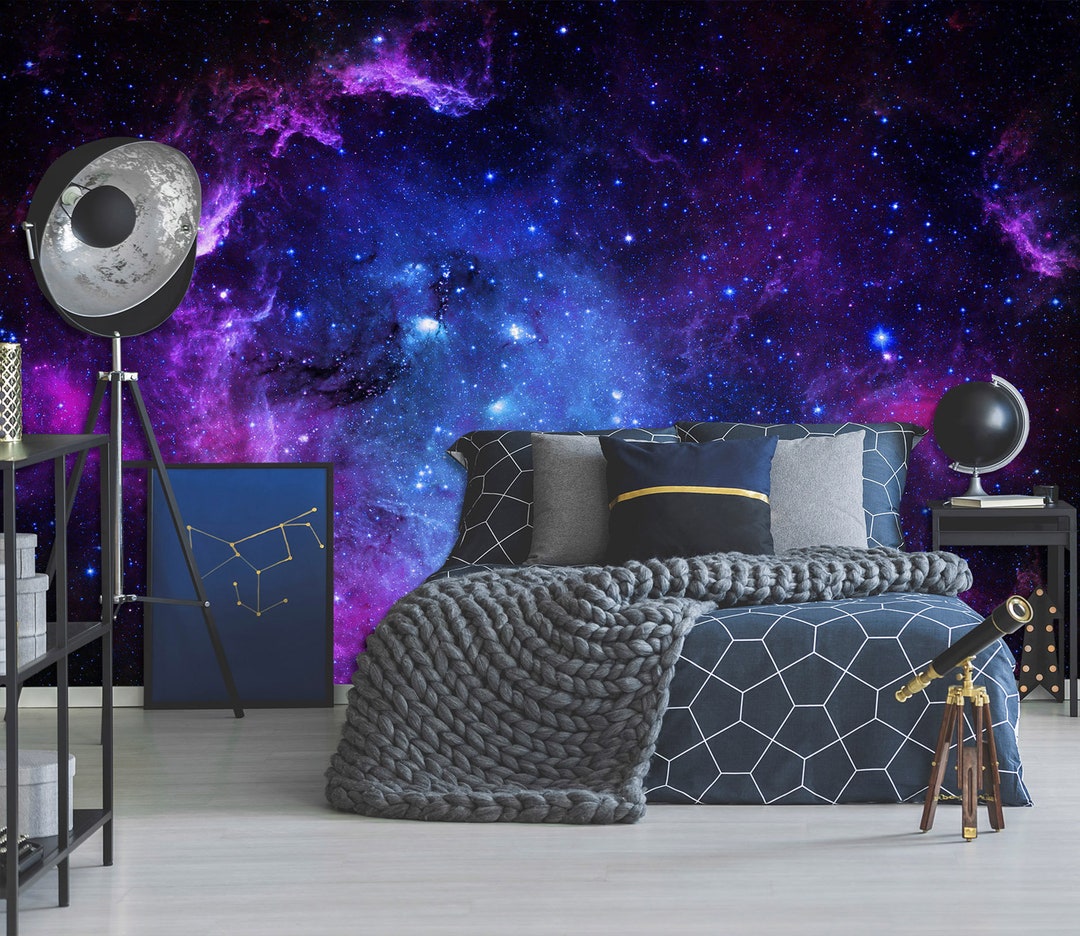 3D Universe Blue Purple Galaxy L7230 Removable Wallpaper Self Adhesive  Wallpaper Peel \u0026 Stick Wallpaper Wallpaper Mural Ajstoreart - Etsy, image size:1080x936