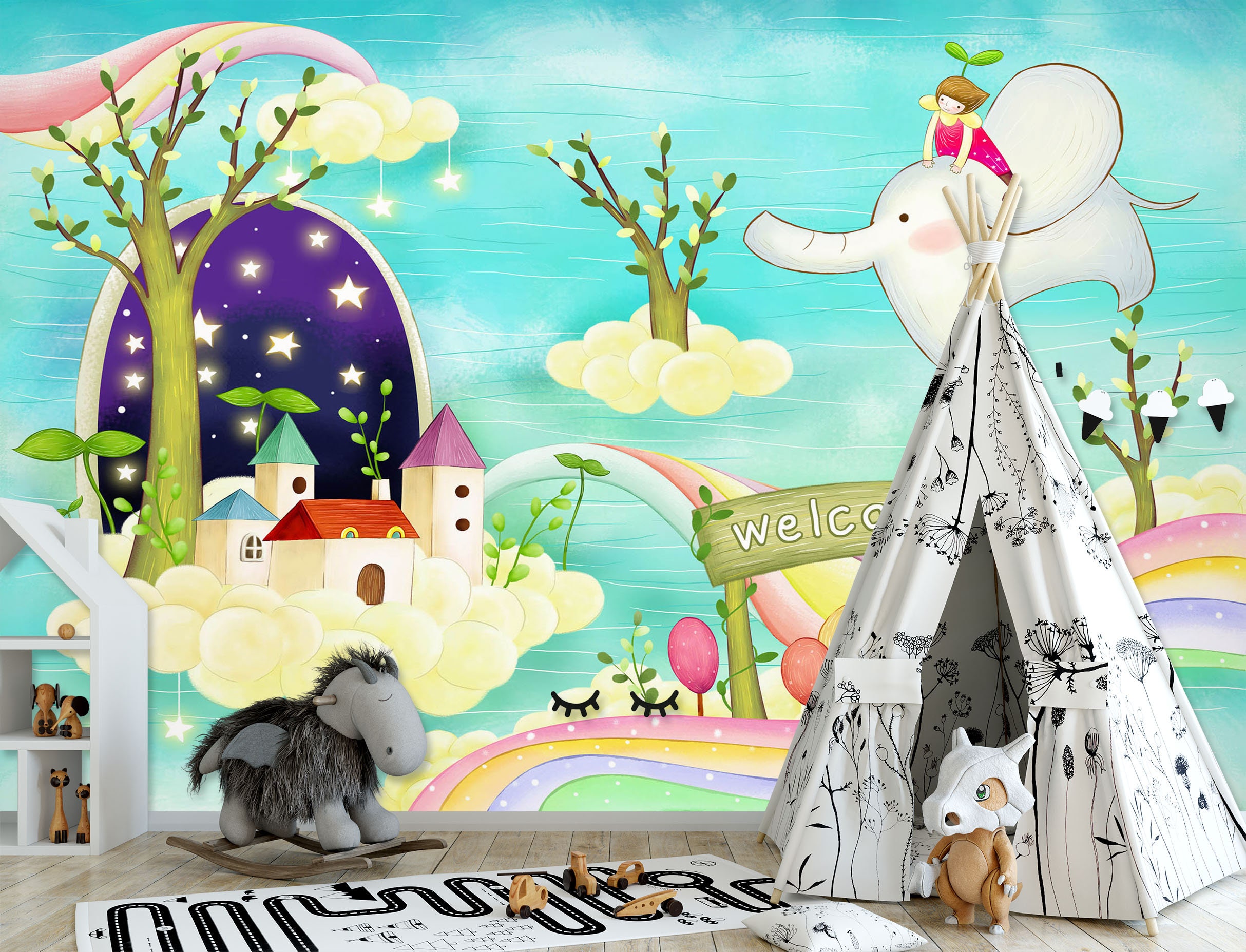 3D Cartoon Elephant Animal Kid's Room L2435 Commercial - Etsy 3D Cartoon Elephant Animal Kid's Room L2435 Commercial - Etsy
