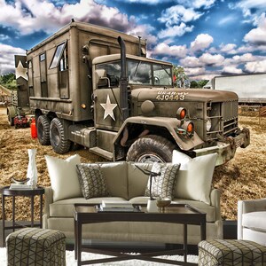 3D Truck Transport L456 Removable Wallpaper Self Adhesive Wallpaper Extra Large Peel & Stick Wallpaper Wallpaper Mural AJSTOREArt
