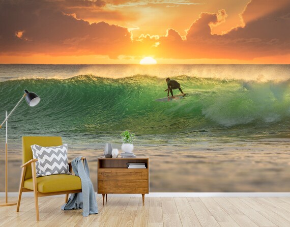 Papier Peint Autocollant 3D Beach Cave R386 - Fresque Murale Amovible - Motif Lunaire Coloré - Neuf