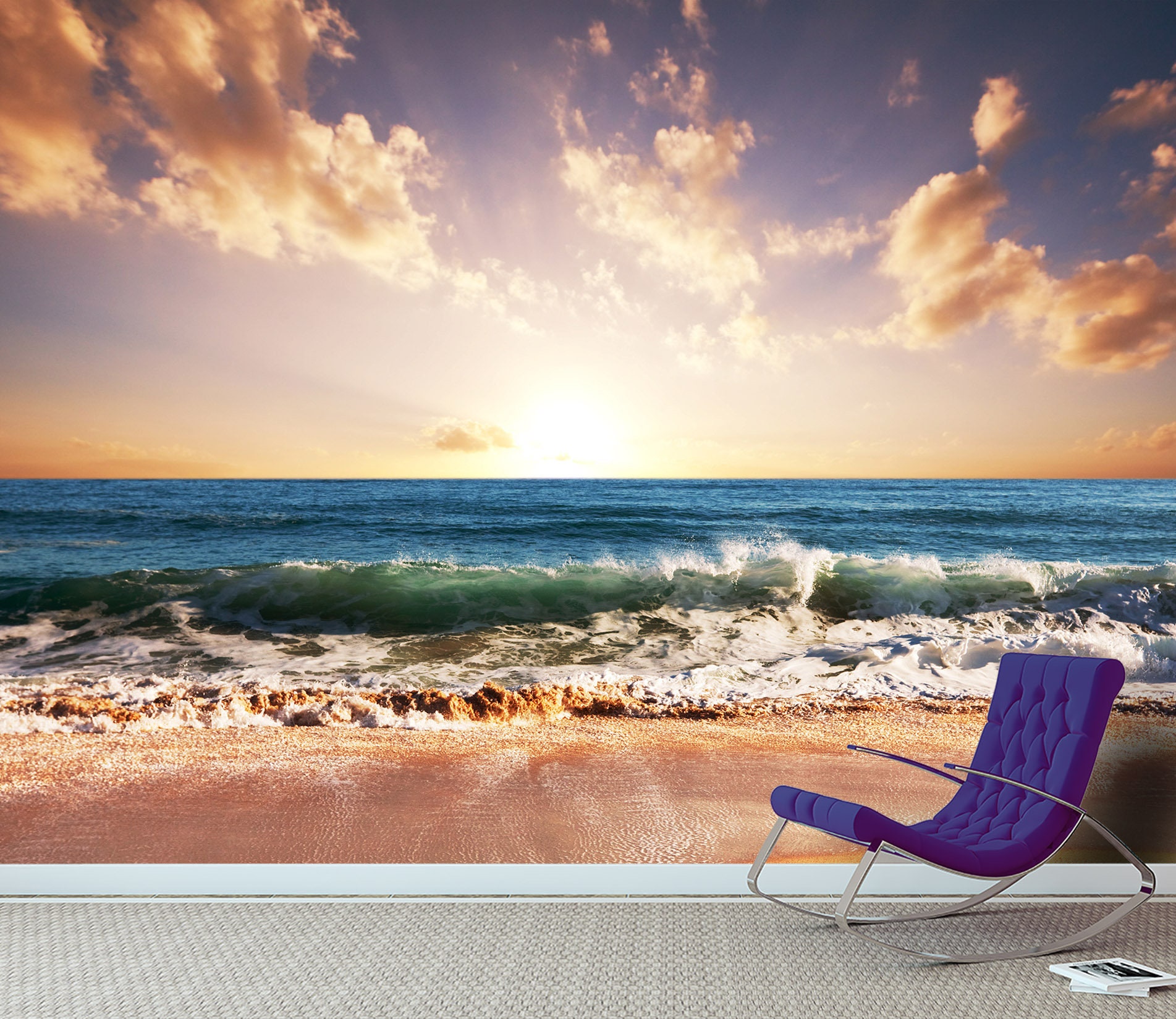 3D Sea Beach and Sunrise L034 Removable Wallpaper Self - Etsy 3D Sea Beach and Sunrise L034 Removable Wallpaper Self - Etsy