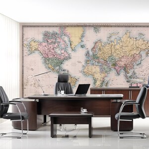 3d mapa do mundo registro escritório l1308 comercial removível papel de parede auto adesivo peel & stick papel de parede mural ajstoreart