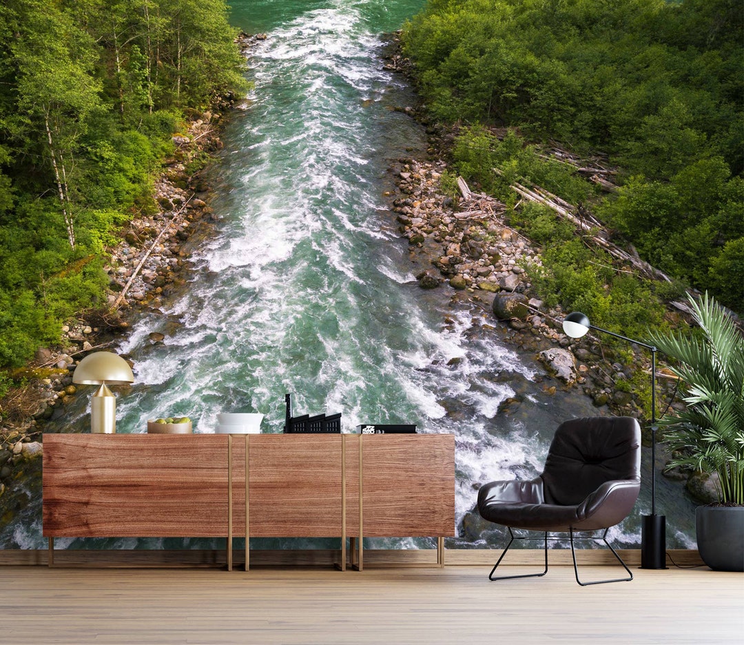 3D Forest Soothing Water L7825 Removable Wallpaper Self Adhesive ...
