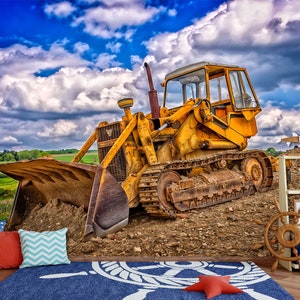 3D Bagger Transport L381 abnehmbare Tapete selbstklebende Tapete extra groß Peel & Stick Tapete Tapete Wandbild AJSTOREArt