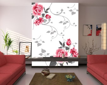 3D Classic Pink Roses L11168 Removable Wallpaper Self Adhesive Wallpaper Extra Large Peel & Stick Wallpaper Wallpaper Mural AJSTOREArt