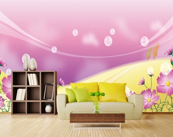 3D Spring White Bubbles L11200 Removable Wallpaper Self Adhesive Wallpaper Extra Large Peel & Stick Wallpaper Wallpaper Mural AJSTOREArt