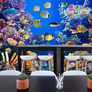 3D Dreamy Sea World L8836 Removable Wallpaper Self Adhesive Wallpaper Extra Large Peel & Stick Wallpaper Wallpaper Mural AJSTOREArt
