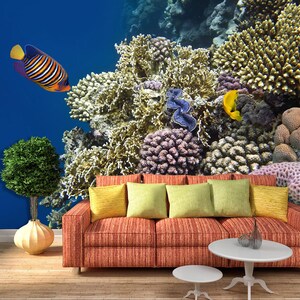 3D Helle Koralle Farben L8938 abnehmbare Tapete selbstklebende Tapete extra groß Peel & Stick Tapete Tapete Wandbild AJSTOREArt