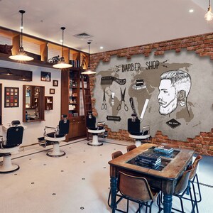 Mapa mundi 3d l15453, corte de cabelo, salão de beleza, barbeiro, papel de parede comercial removível, autoadesivo, peel & stick, mural, ajstoreart